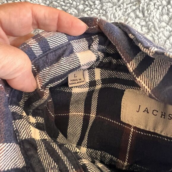 Jach’s Flannel Men’s Large Blue Plaid Heavyweight Button Up 100% Cotton‎ - Picture 5 of 9